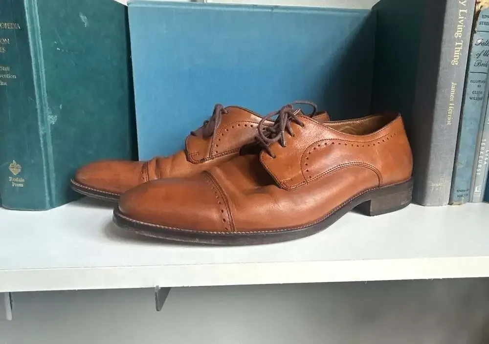 Johnston & Murphy Men's Tan Leather Cap Toe Derby Dress Shoes Model 59 2540